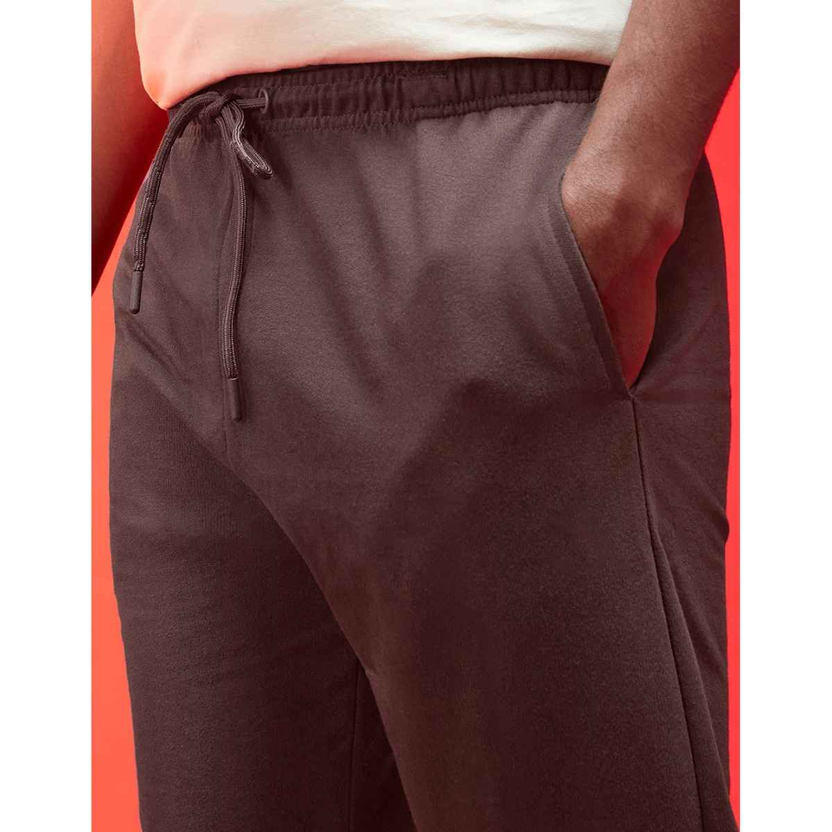 VEIRDO Men's Solid Regular Joggers without Pocket | VD TRK OS BRWN | Brown - XL