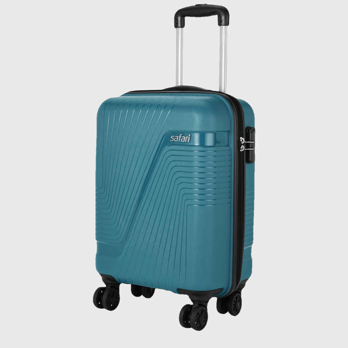 Safari Textured ABS and Polycarbonate Telescopic Medium Check-in Trolley Bag | Teal Green - M