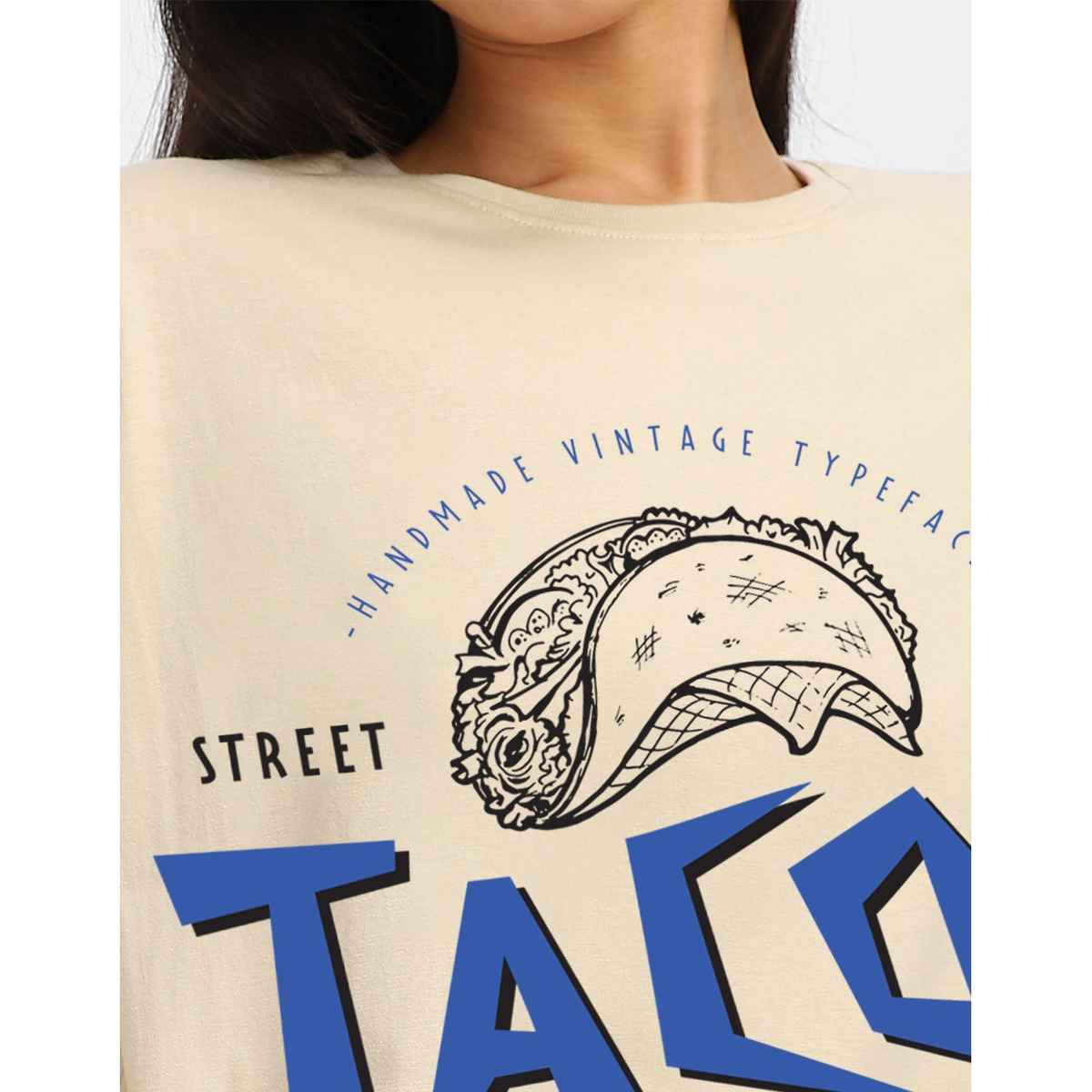 Juneberry Women s Typographic Front Print Swanwhite T-shirt - M