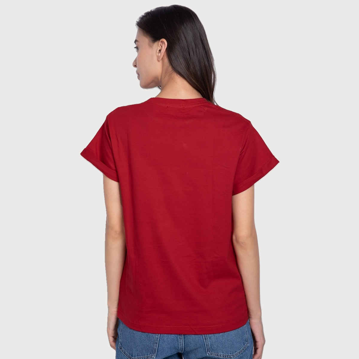 Bewakoof Women's Inner Peace Graphic Printed Boyfriend T-shirt | Red - L