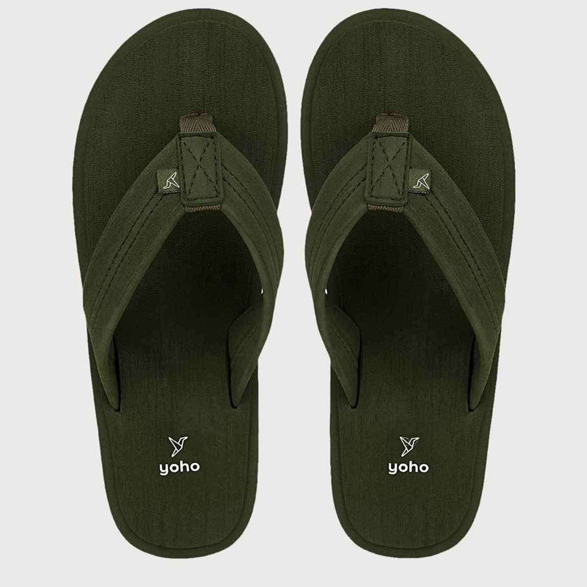 Yoho Men Slippers Bubbles | Olive Green | UK 8