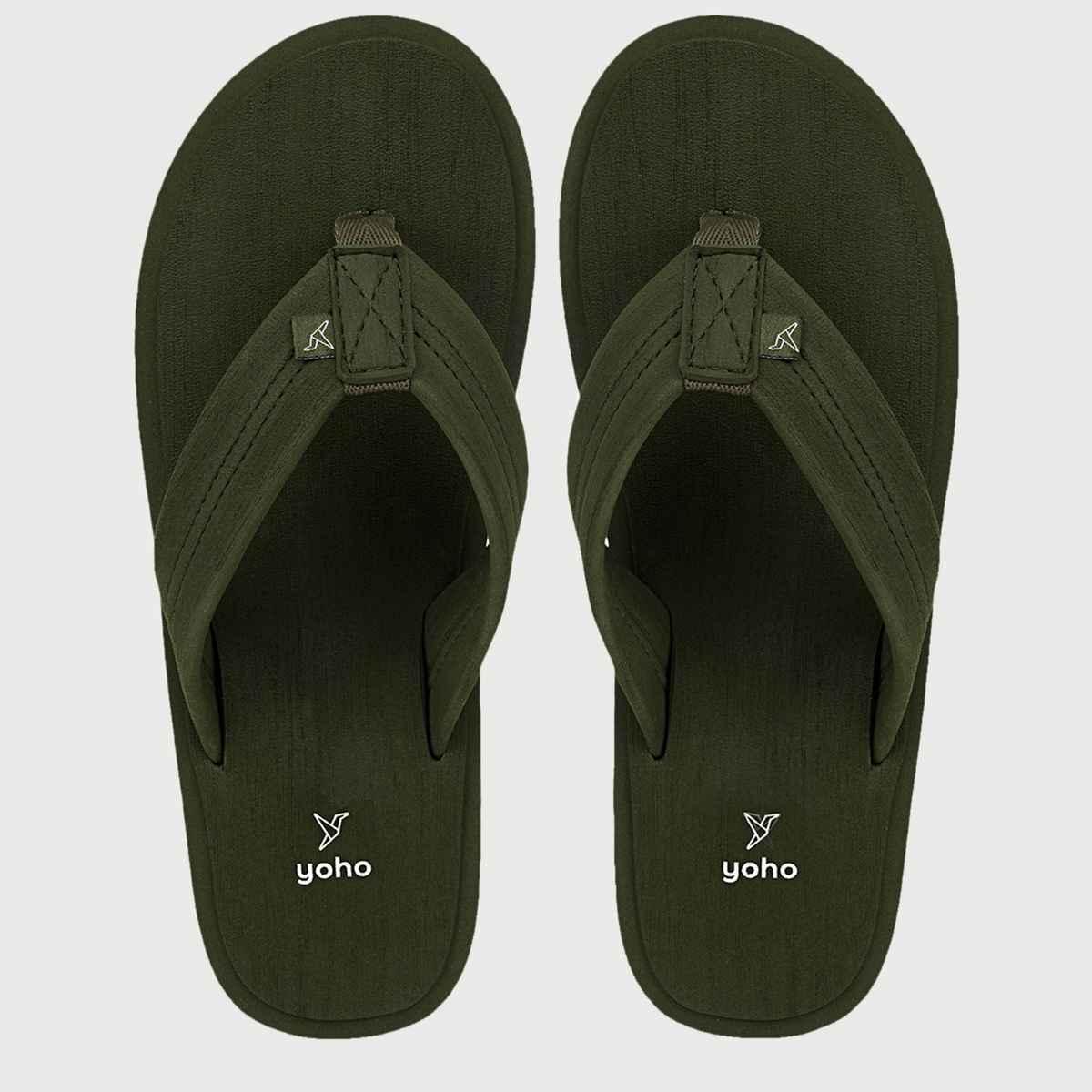 Yoho Men Slippers Bubbles | Olive Green | UK 9