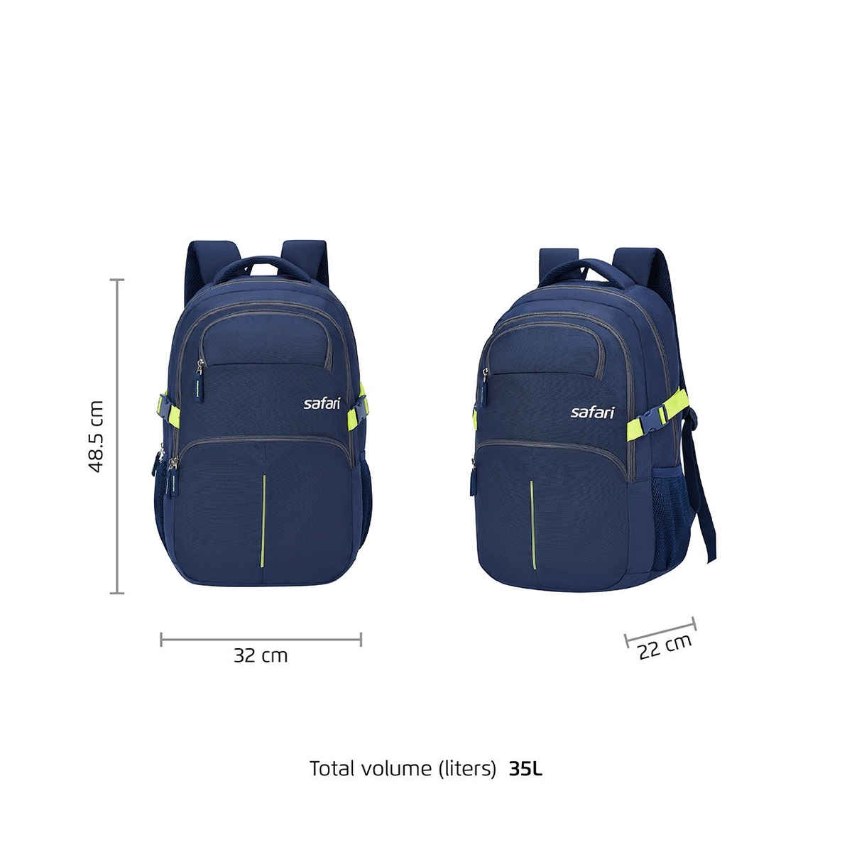 Safari Unisex Solid Polyester 35 L Laptop Backpack | Blue - 17 Inches