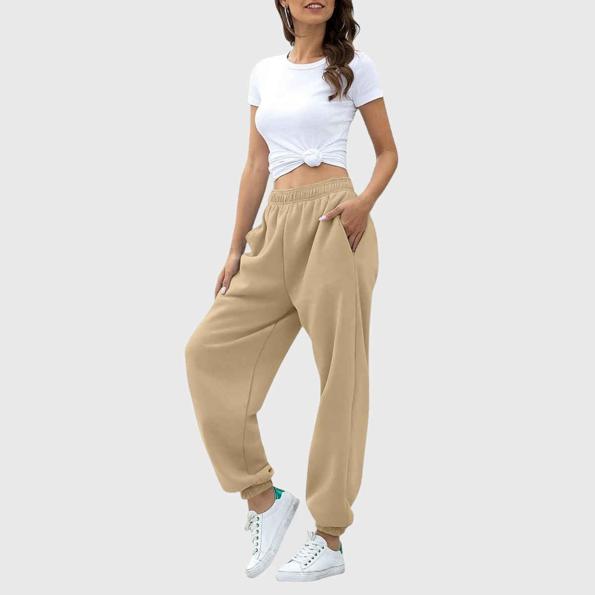 Q-rious Women's EasyFlow Relaxed Joggers | PLAZ-CARGO | Beige - 30