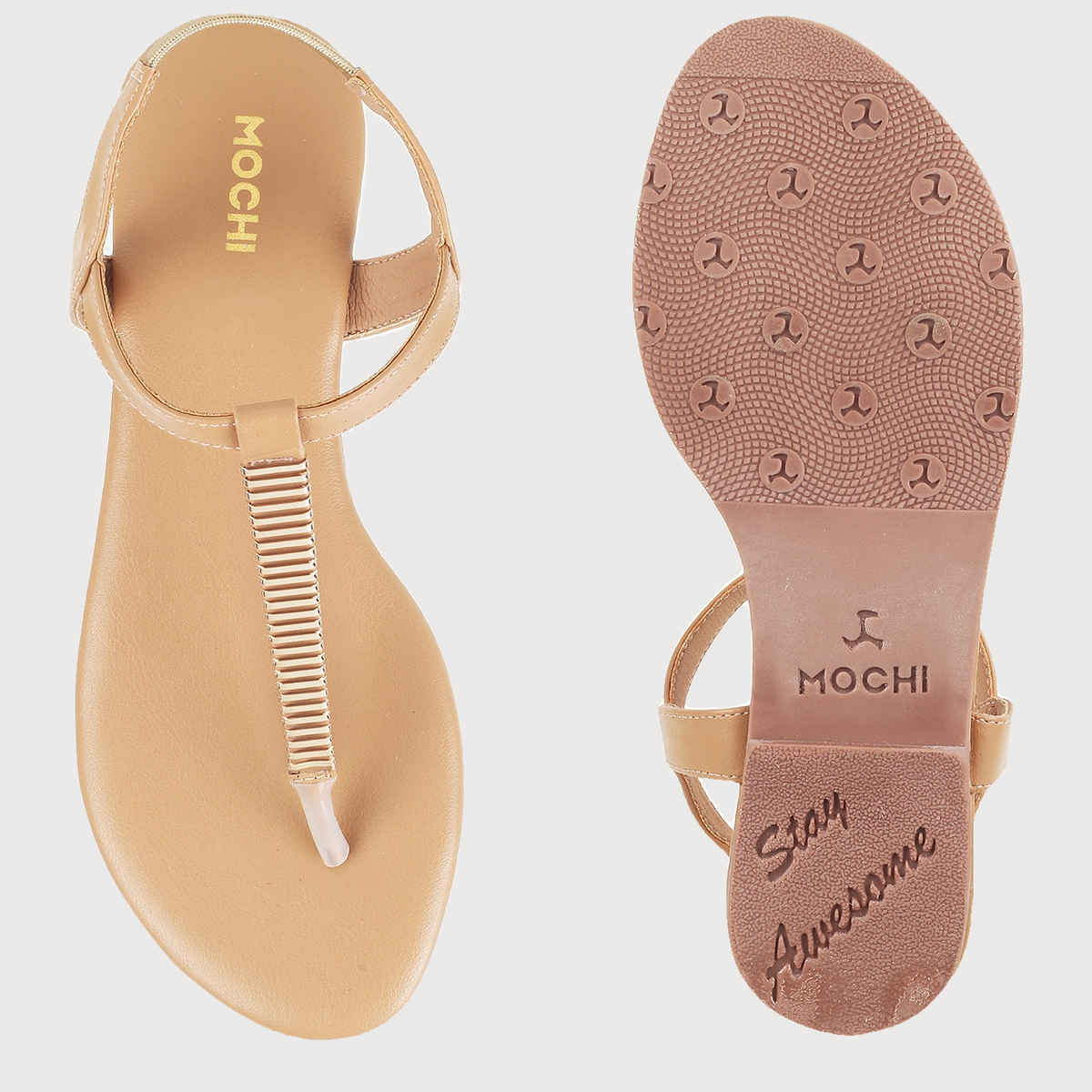 Mochi Women's Beige Color Sandals | Size - UK - 7 (33-1417)