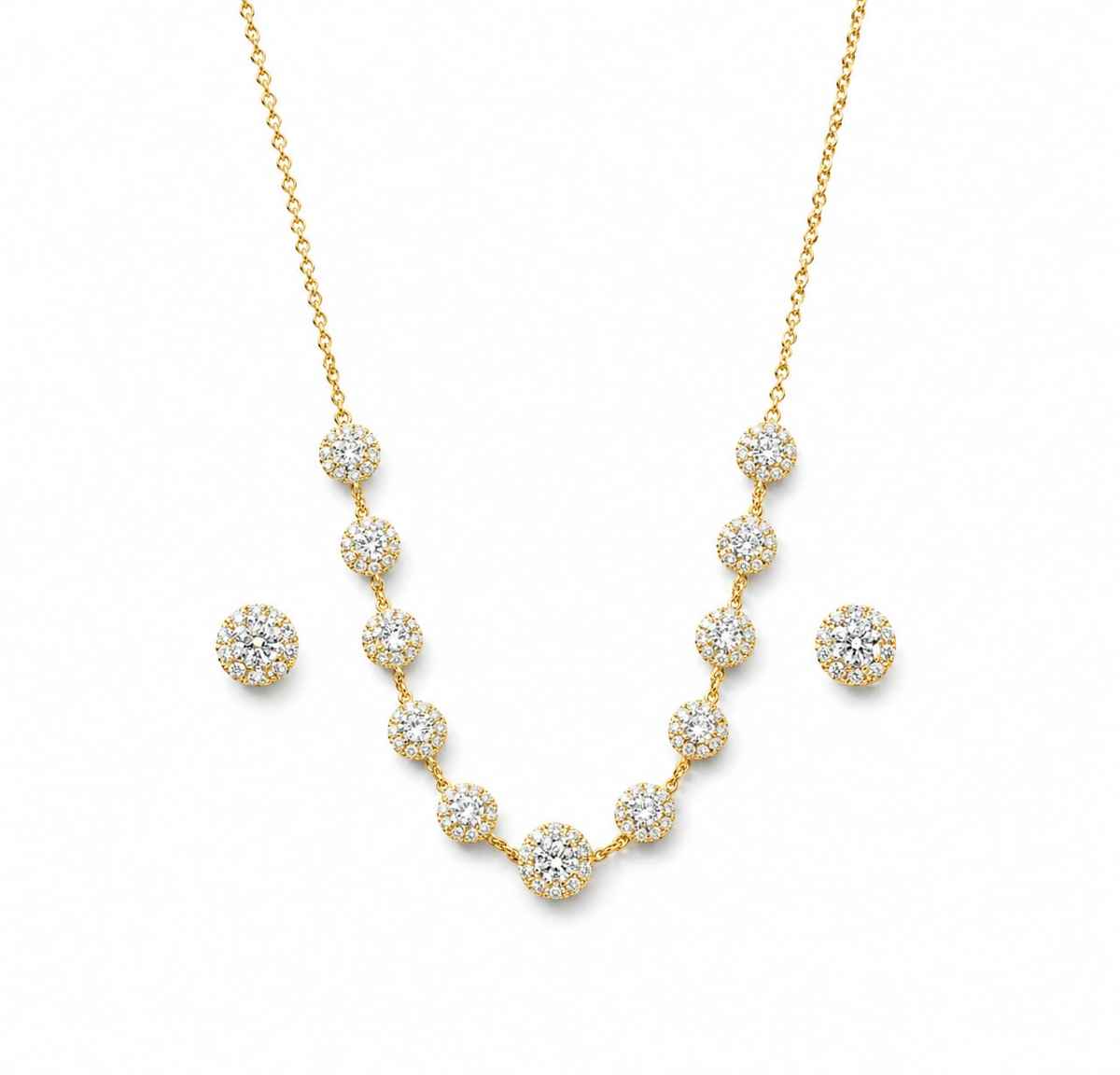 The Opal Factory Diamante Necklace Set with Roses Gift | Gold | Mothers Day