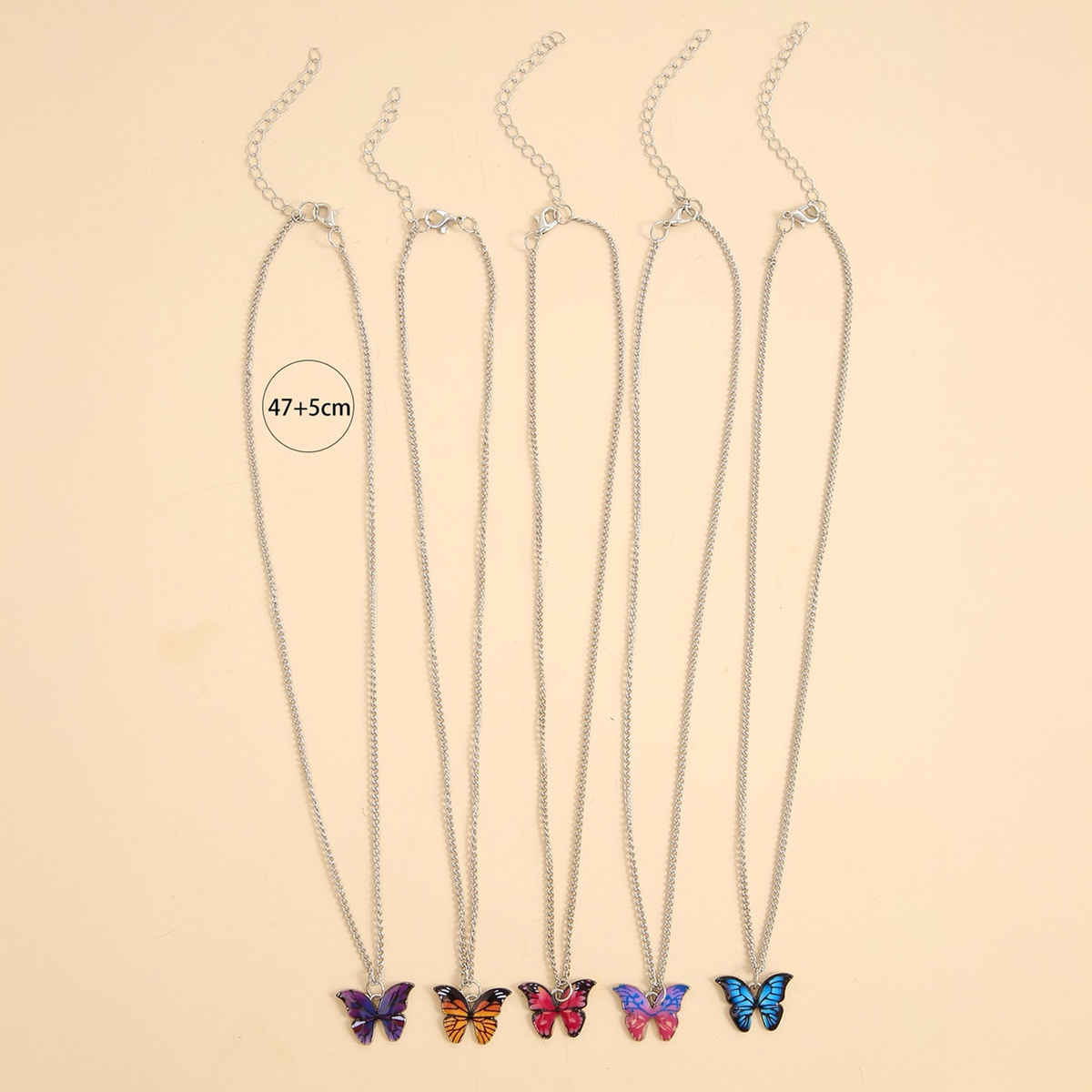 Shining Diva Fashion 5 Pcs Stylish Butterfly Pendant Necklace Set for Women and Girls | 15817np