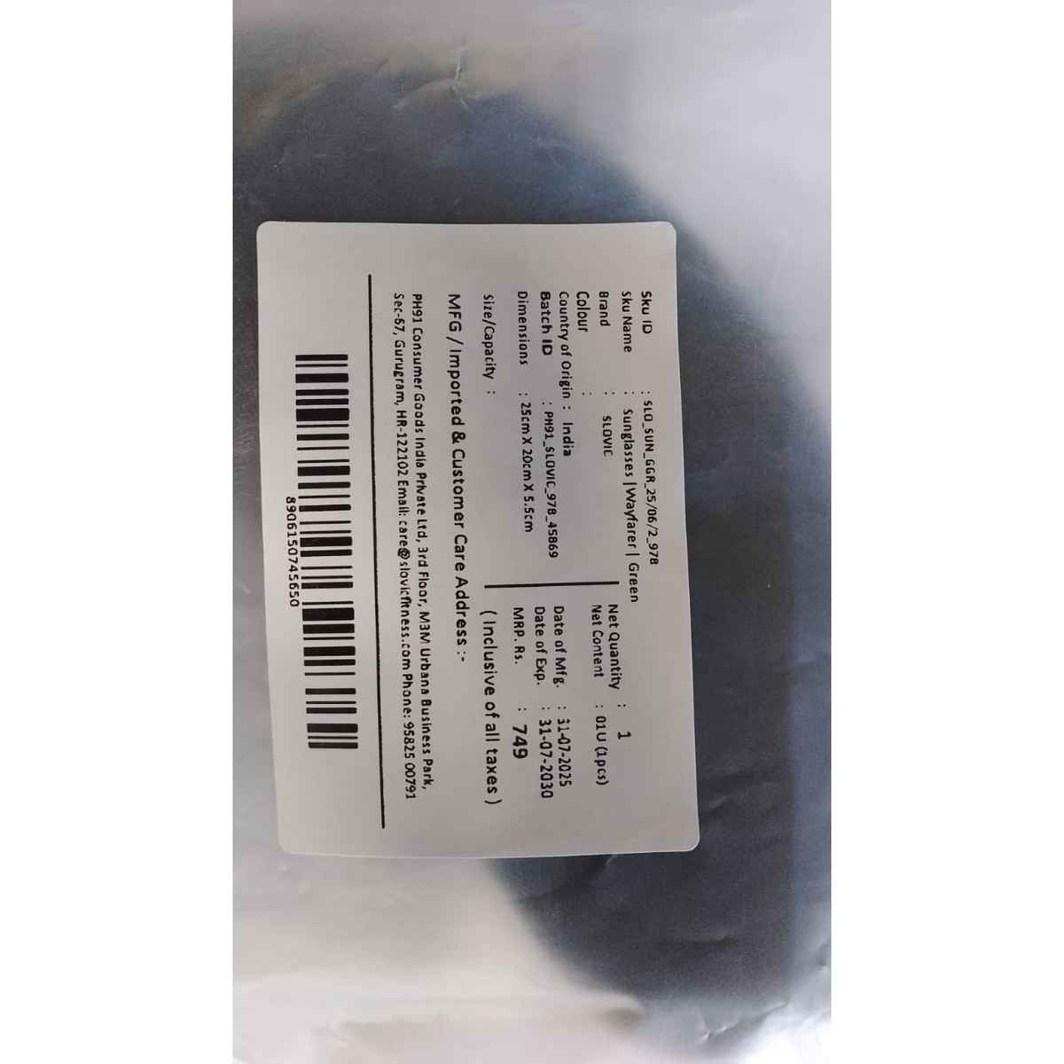 Slovic Green Wayfarer Style Sunglasses with UV Protected Lenses for Men Women Lightweight