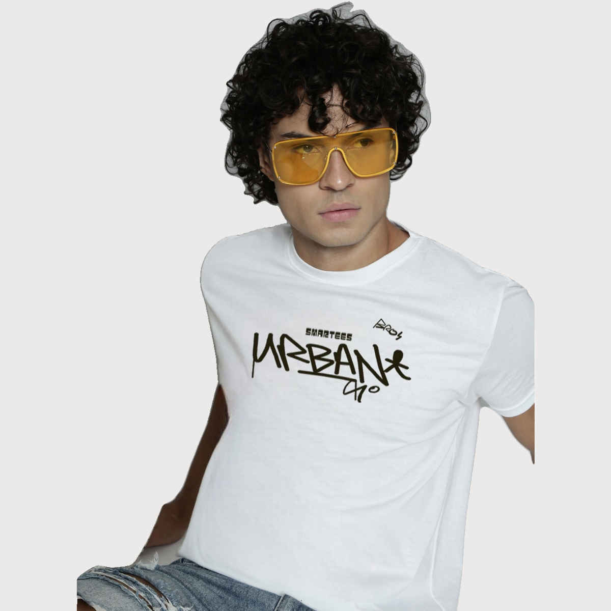 Smartees Men's Printed T-shirt | Style No 36 | White - M