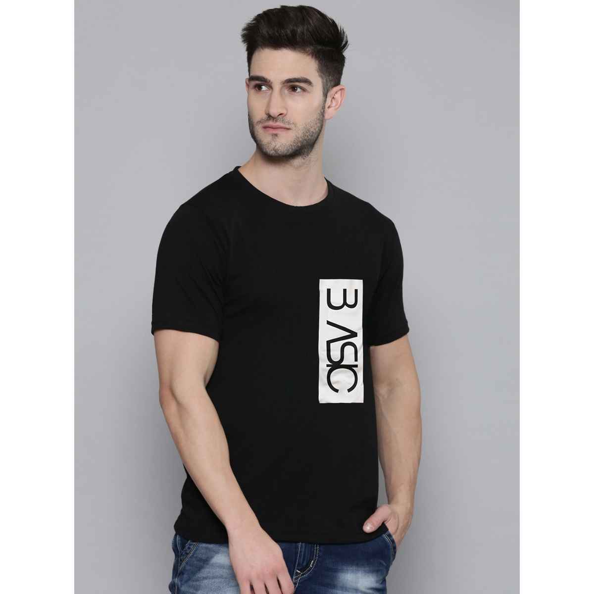 Smartees Mens Printed Tshirt Black | M