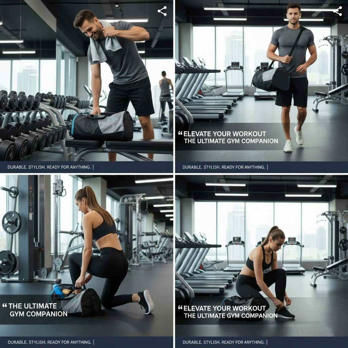 Mayor PowerX Gym Bag Duffle Bag With Shoe Compartment Sports Gym Bag Travel Bag | Blue and Black