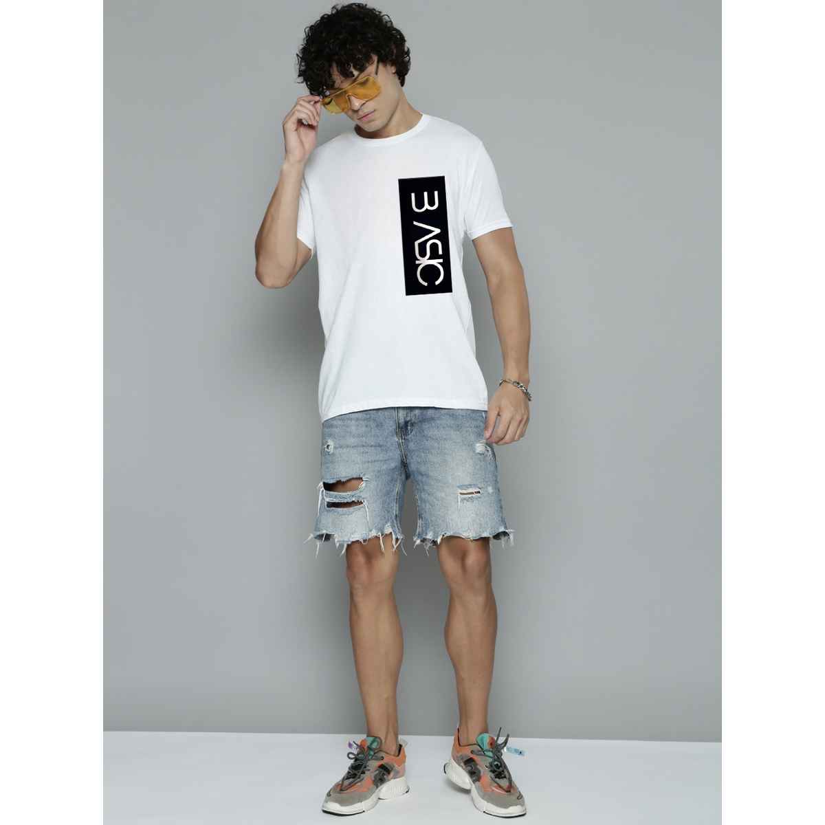 Smartees Men's Printed T-shirt | White - L