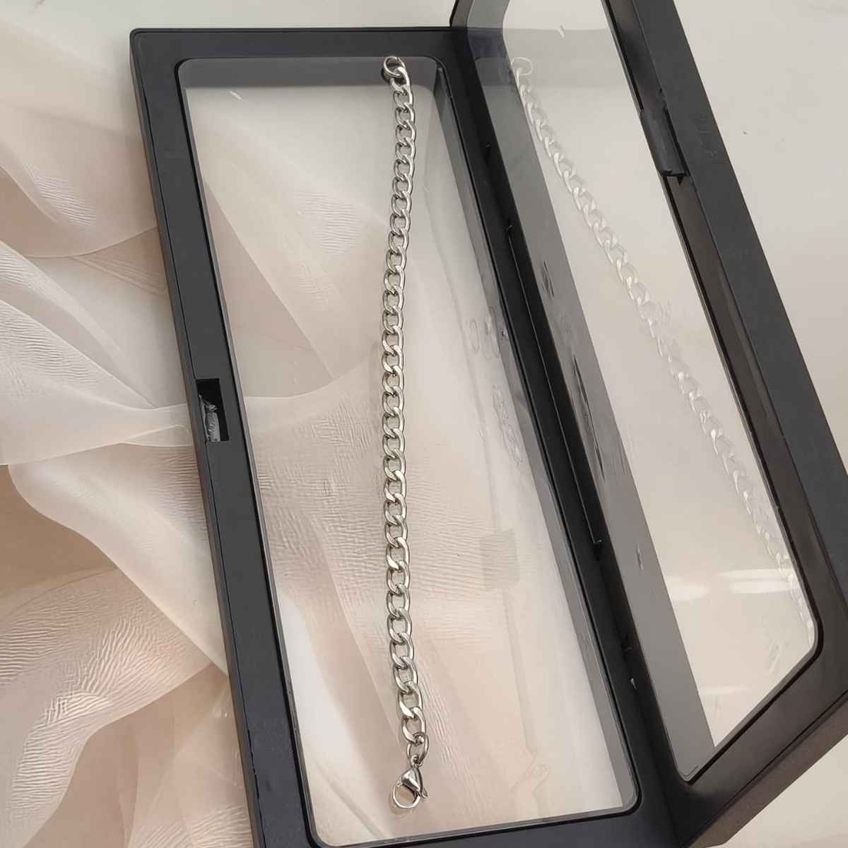 The Opal Factory All Seasons Men's Bracelets | Flexible Chain Bracelet | Bangle-301 | Silver
