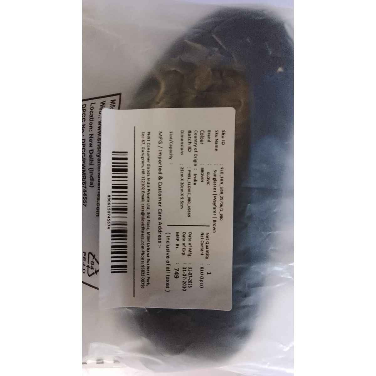 Slovic Brown Wayfarer Style Sunglasses with UV Protected Lenses for Men & Women Lightweight