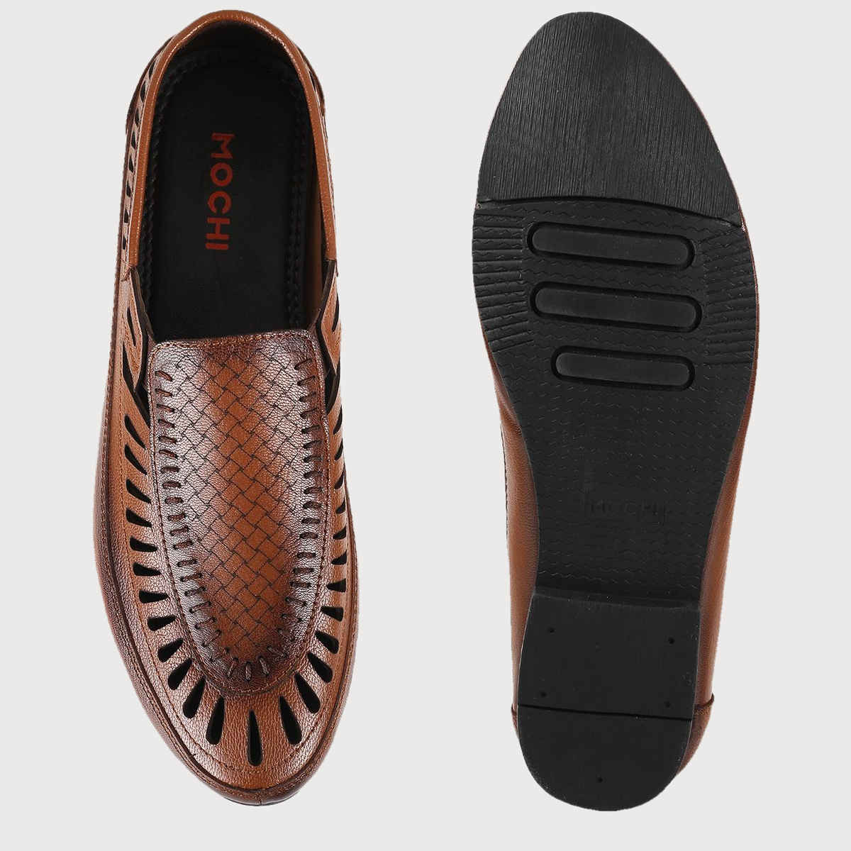 Mochi Men Tan Color Mojaris - Ethnic | Size UK 6 | 18-244