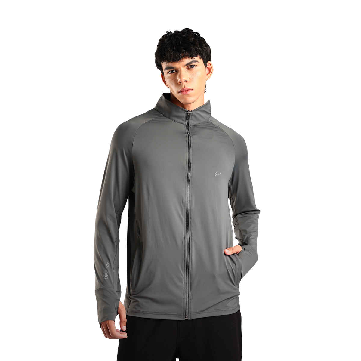 Blue Tyga Men's Sunscreen Jacket | SJE0005 | Dark Grey - 2XL