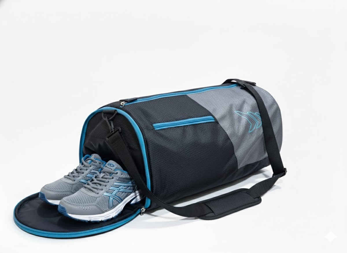 Mayor PowerX Gym Bag Duffle Bag With Shoe Compartment Sports Gym Bag Travel Bag | Blue and Black