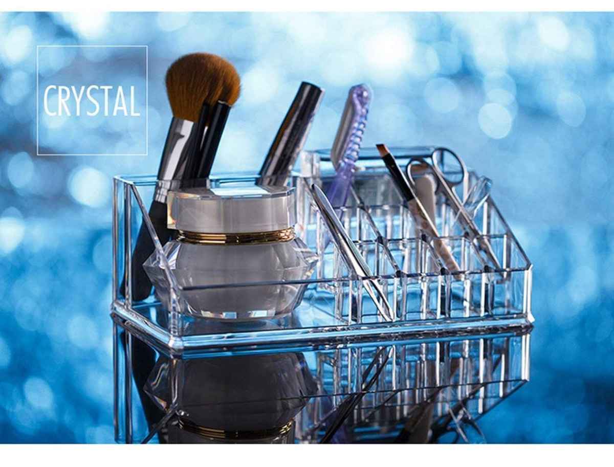 Clazkit 16-Grid Makeup Organizer Multipurpose Stand For Brushes, Lipstick, Jewelry & More