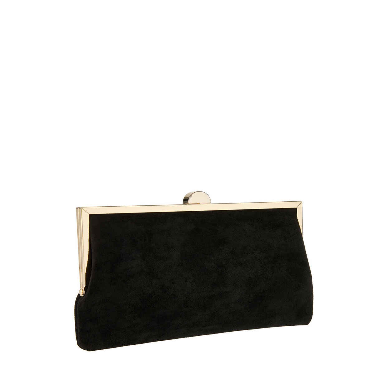 Accessorize London Women's Suedette Clipframe Party Bag | Faux Leather - Black