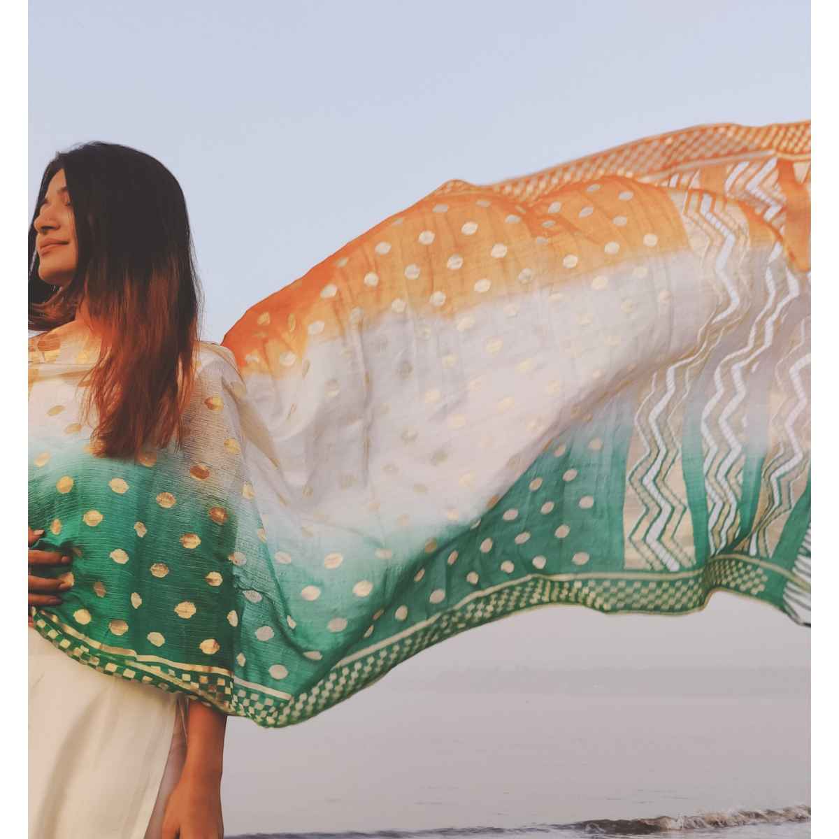 House Of Festivals Tricolor Dupatta | Tiranga Theme Dupatta