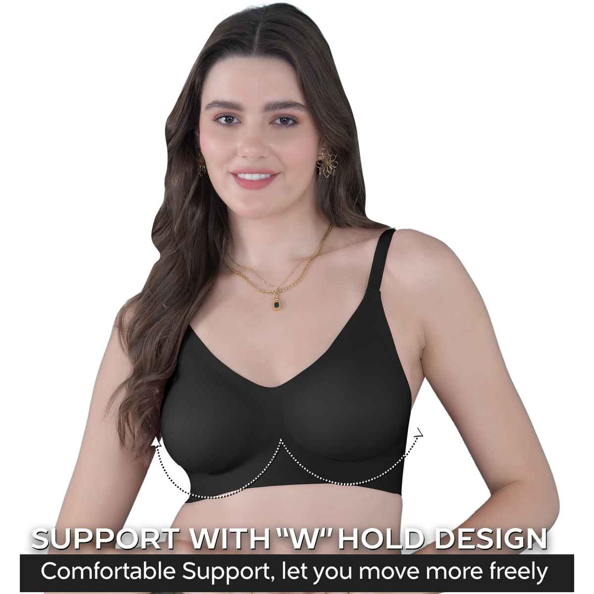 Tweens Seamless Bonded Lightly Padded Invisibra | Black - 32D