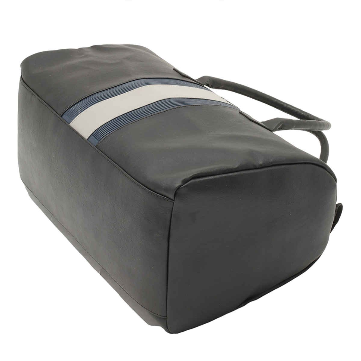 Police Unisex Solid Vegan Leather 25 L Duffle Bag | Black