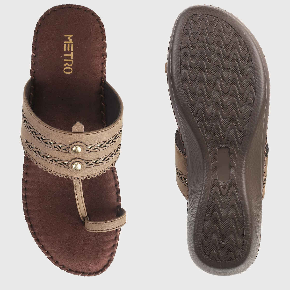 Metro Women Brown Color Heel Slip On Ethnic | Size UK 4 | 44-21
