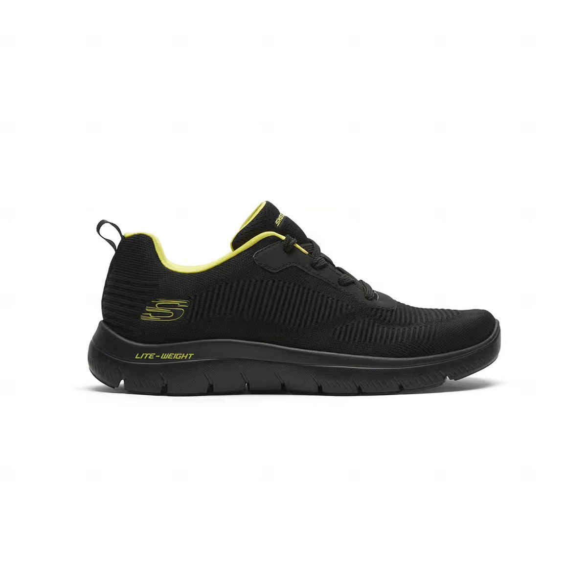 Skechers Men's DYNAMIGHT Casual Sneakers | Black Lime - UK 9
