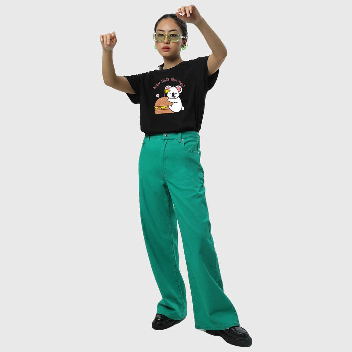 Bewakoof Women's Been There Graphic Printed Boyfriend T-shirt | Black - S