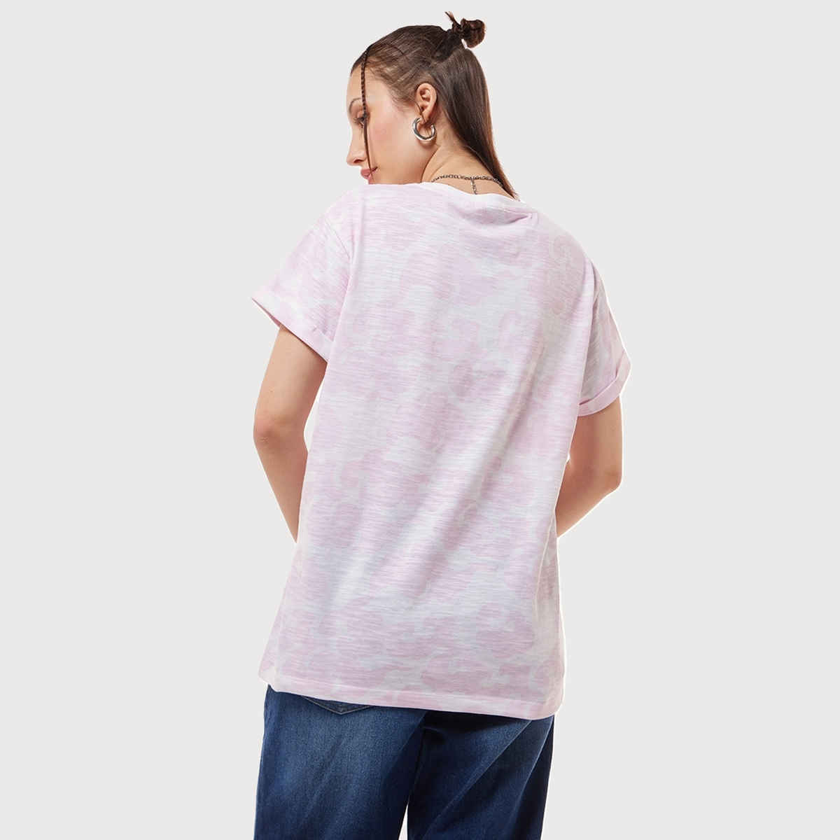 Bewakoof Women's Naruto Graphic Printed Boyfriend T-shirt | White & Pink - S