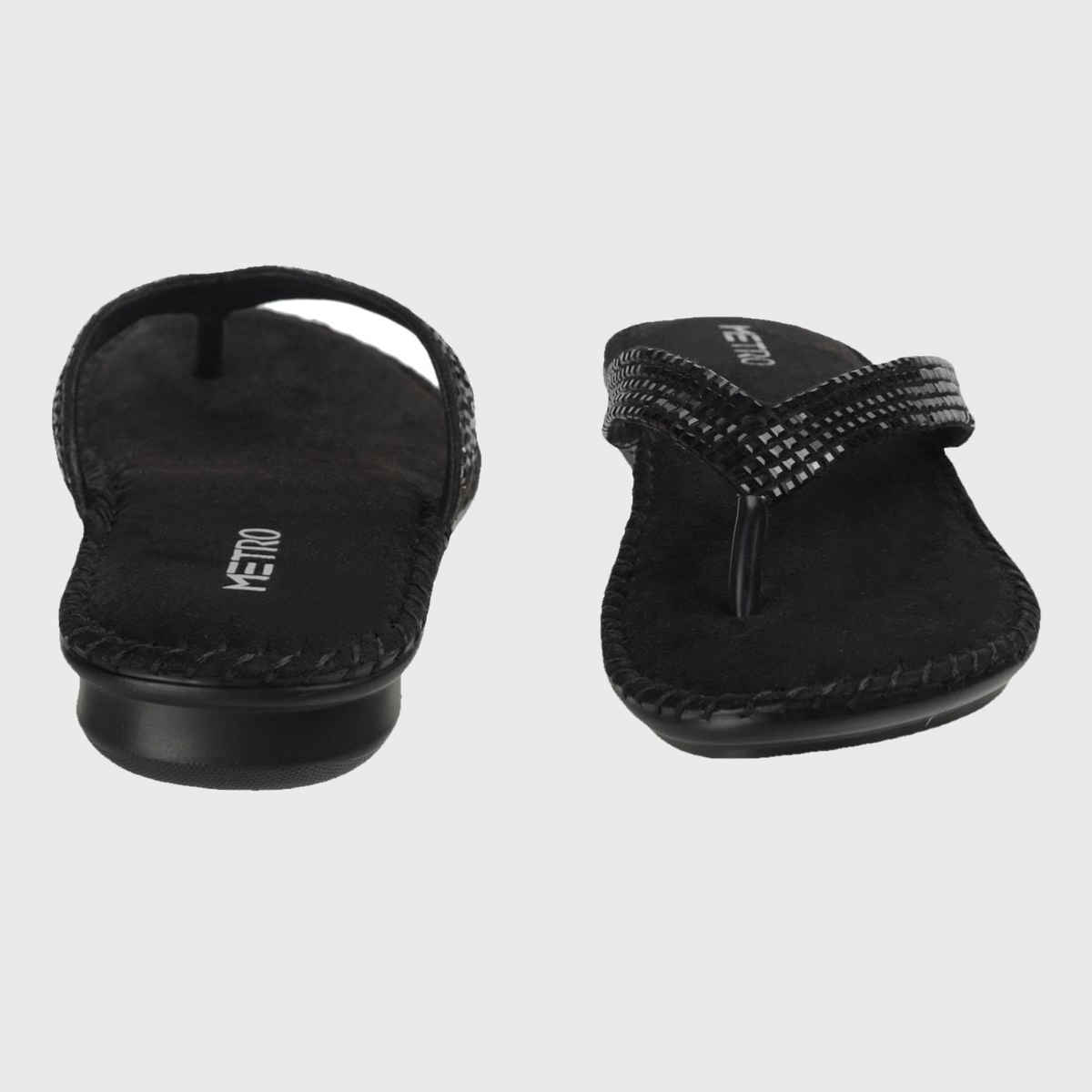 Metro Women Black Color Slip On Ethnic | Size UK 8 | 44-1679