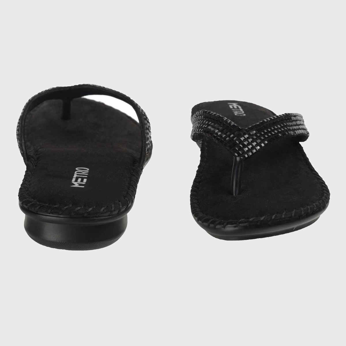 Metro Women Black Color Slip On Ethnic | Size UK 5 | 44-1679