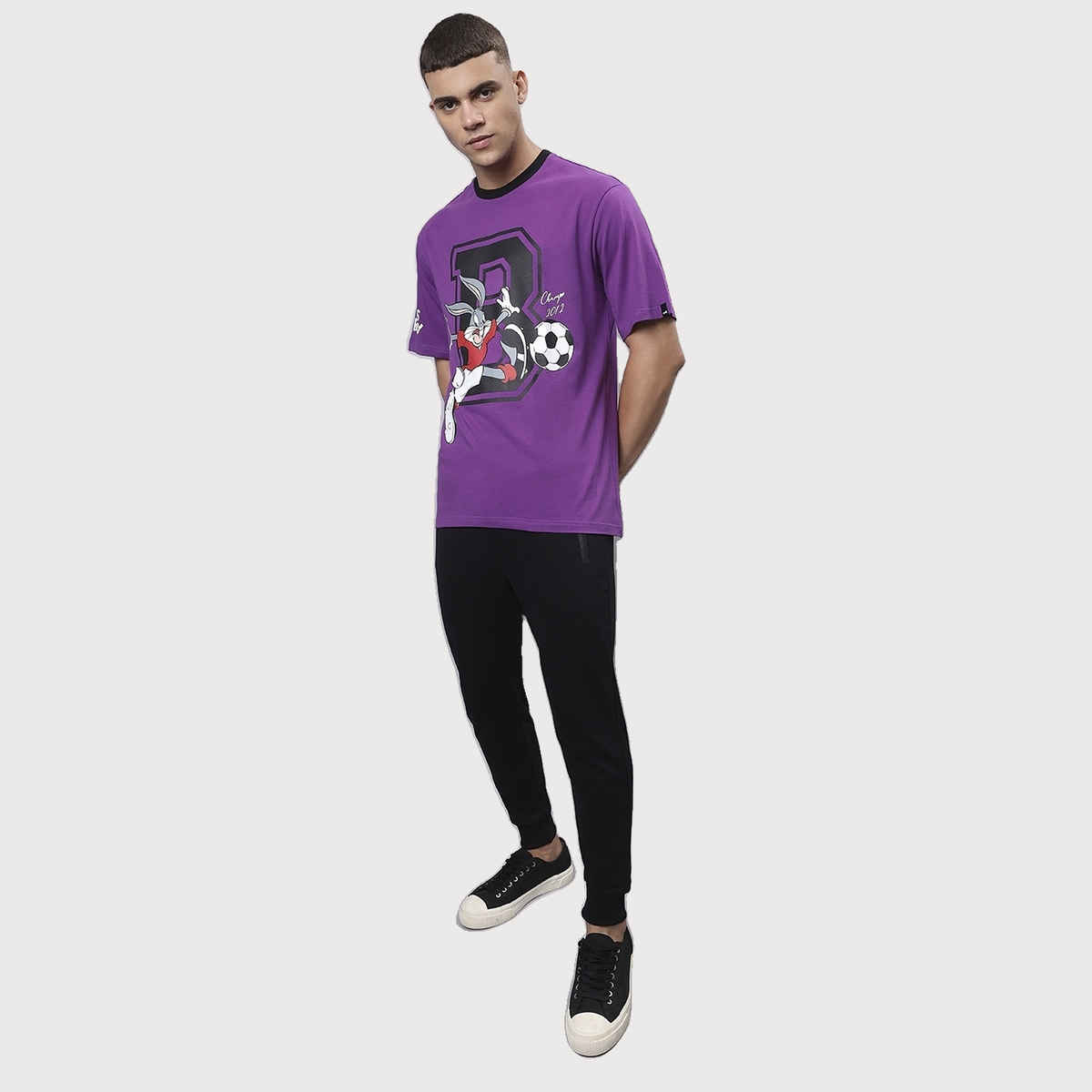 Bewakoof Men's Zipper Casual Joggers | Black | M