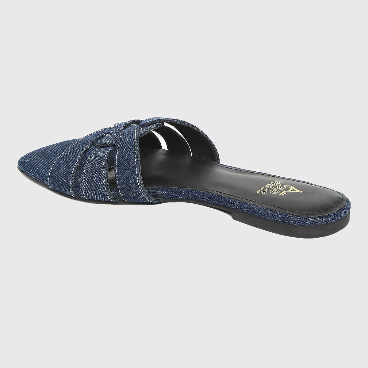 Tao Paris Denim Open Toe Flats Women's Dark Blue | UK3