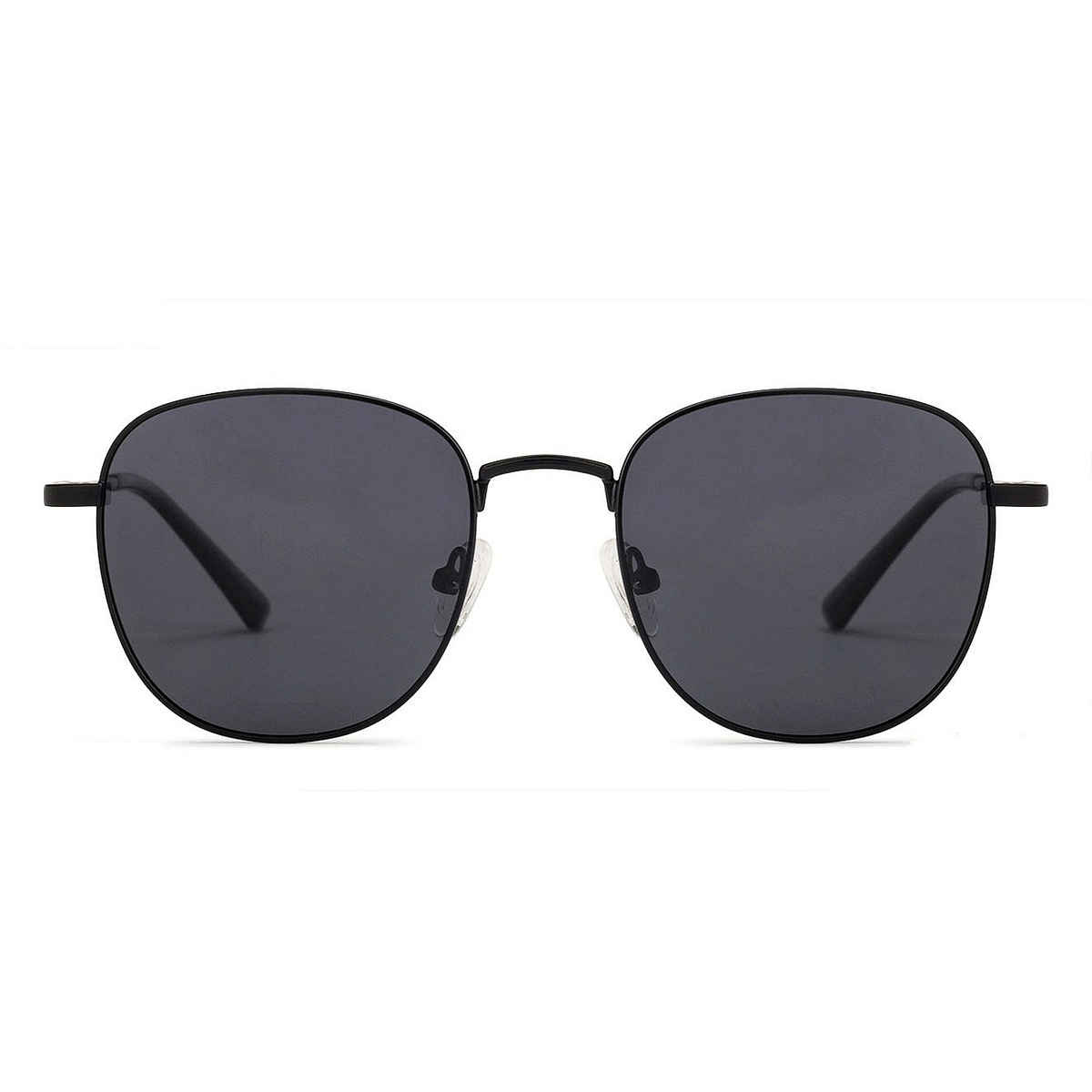 Vincent Chase By Lenskart Unisex Stainless Steel Round Sunglasses | Grey and Black - L