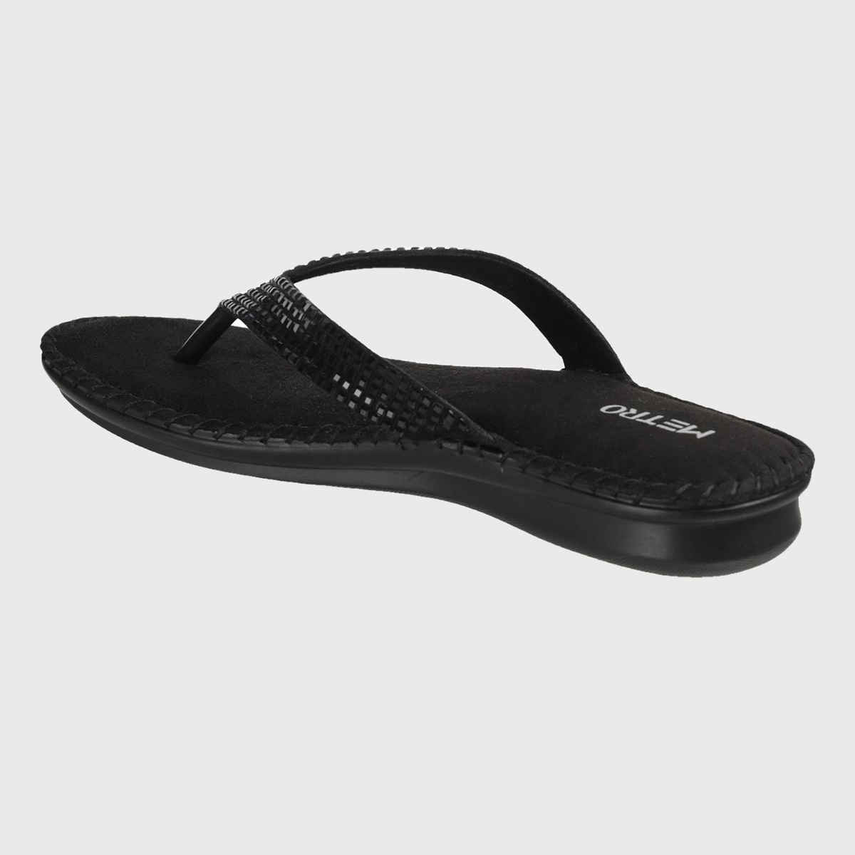 Metro Women Black Color Slip On Ethnic | Size UK 8 | 44-1679