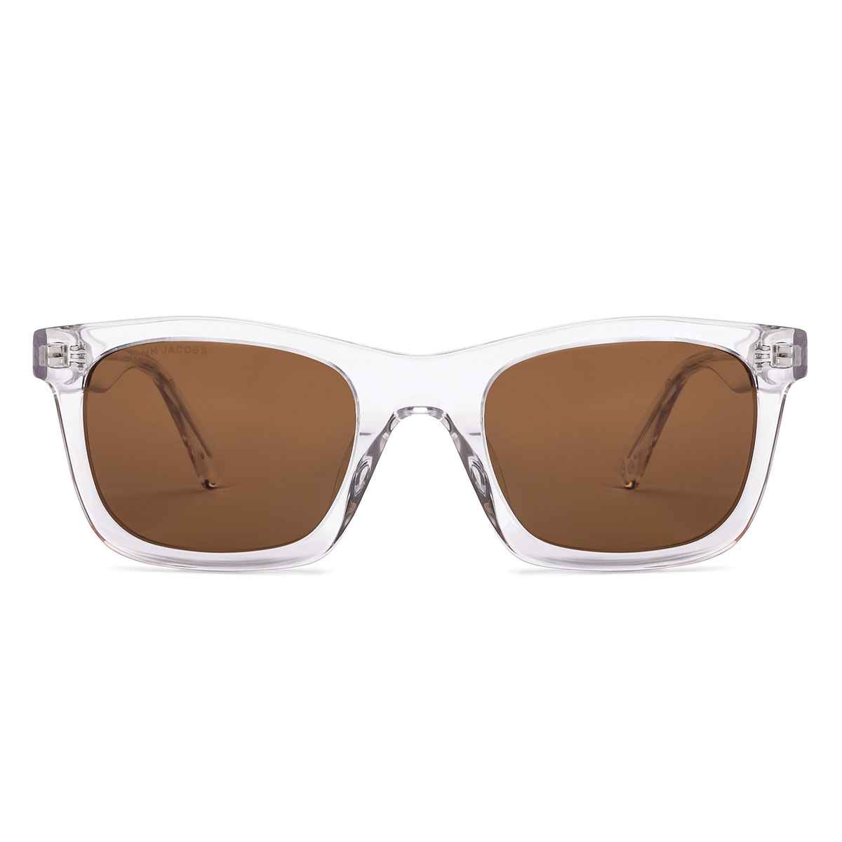 John Jacobs By Lenskart Unisex Solid Acetate Wayfarer Sunglasses | Transparent - Extra Wide