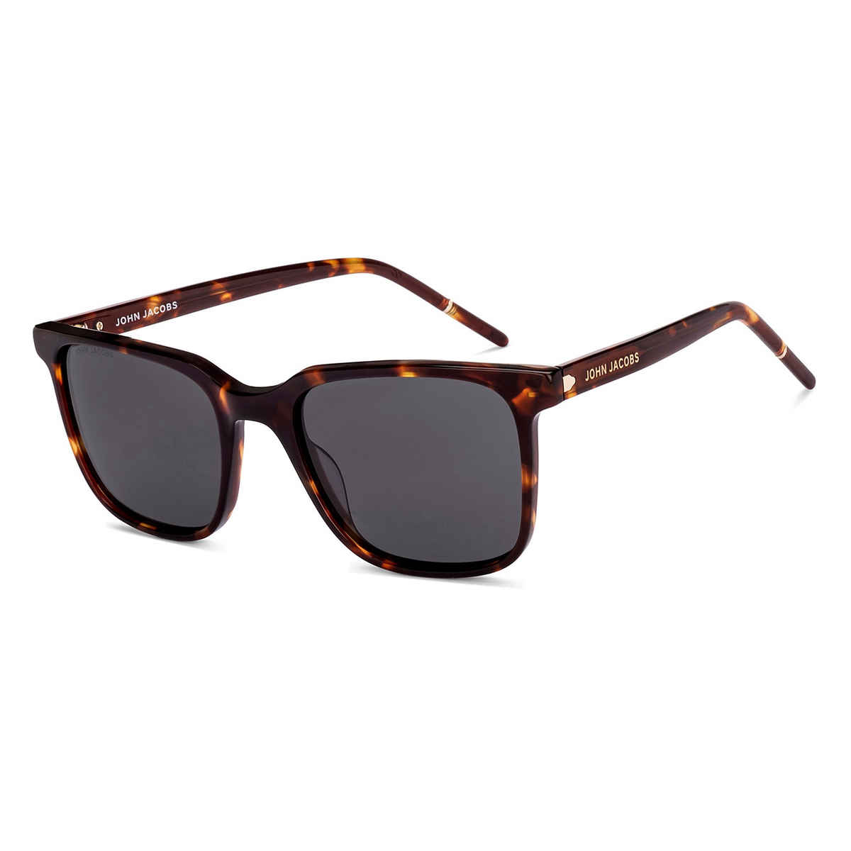John Jacobs By Lenskart Unisex Acetate Wayfarer Sunglasses | Brown Tortoise - Extra Wide