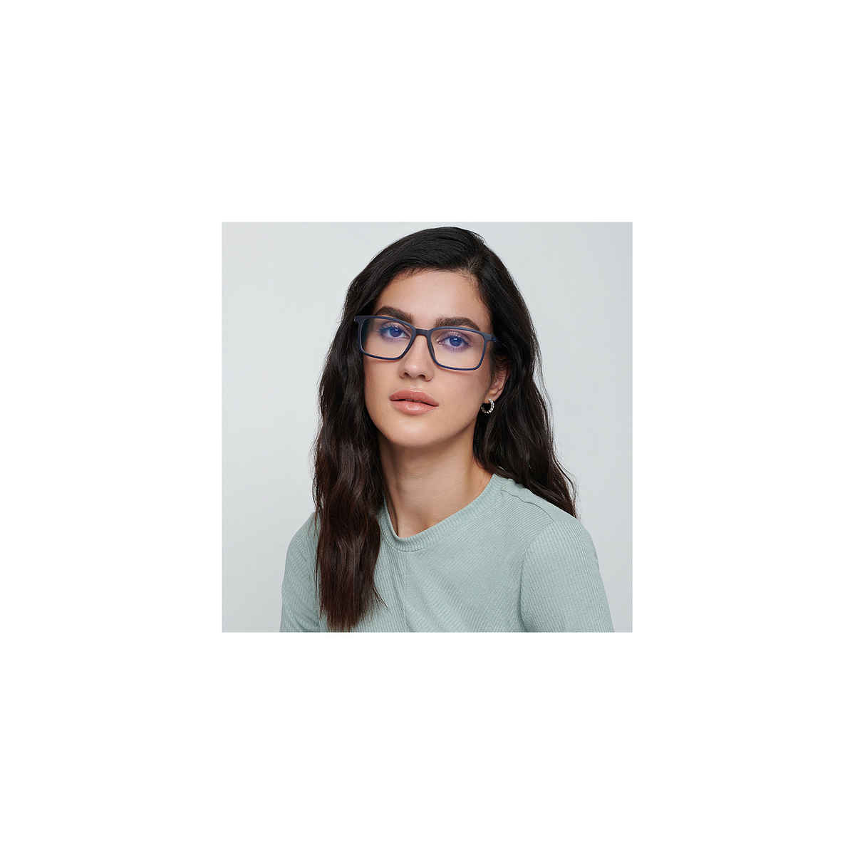 Lenskart Blu Unisex Block Print TR90 Computer Glasses | Blue - L