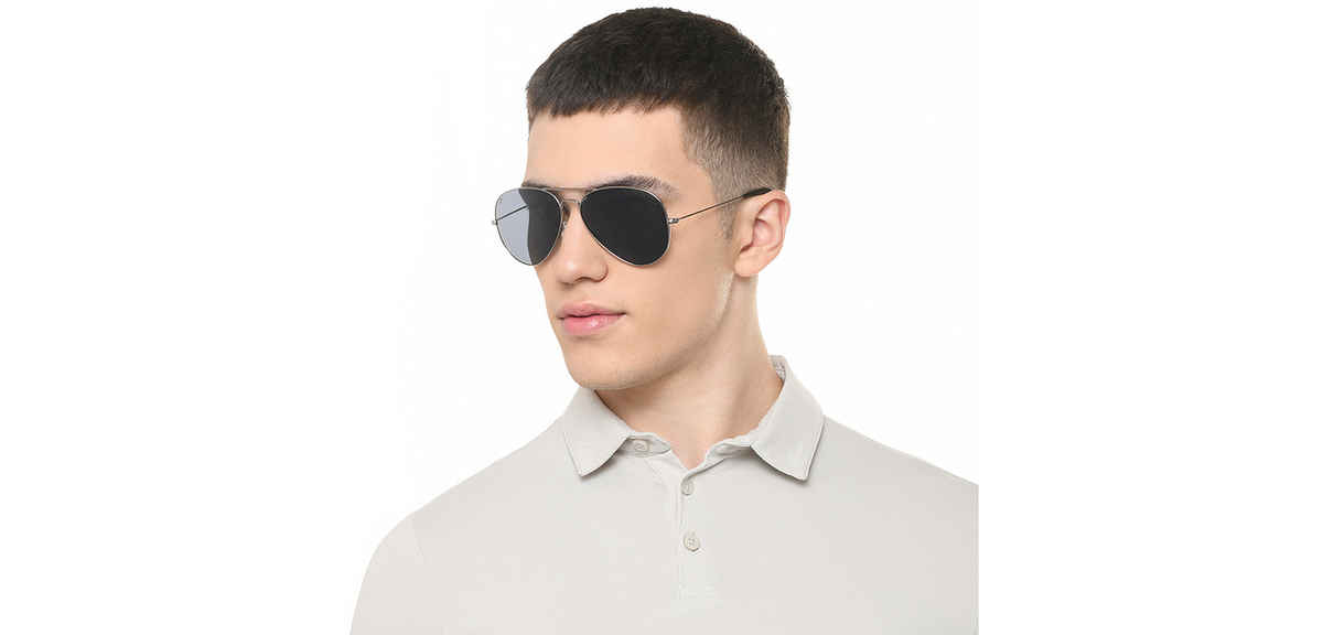 Grey Gunmetal Full Rim Aviator Vincent Chase VC Sun Metal VC S17516 Sunglasses