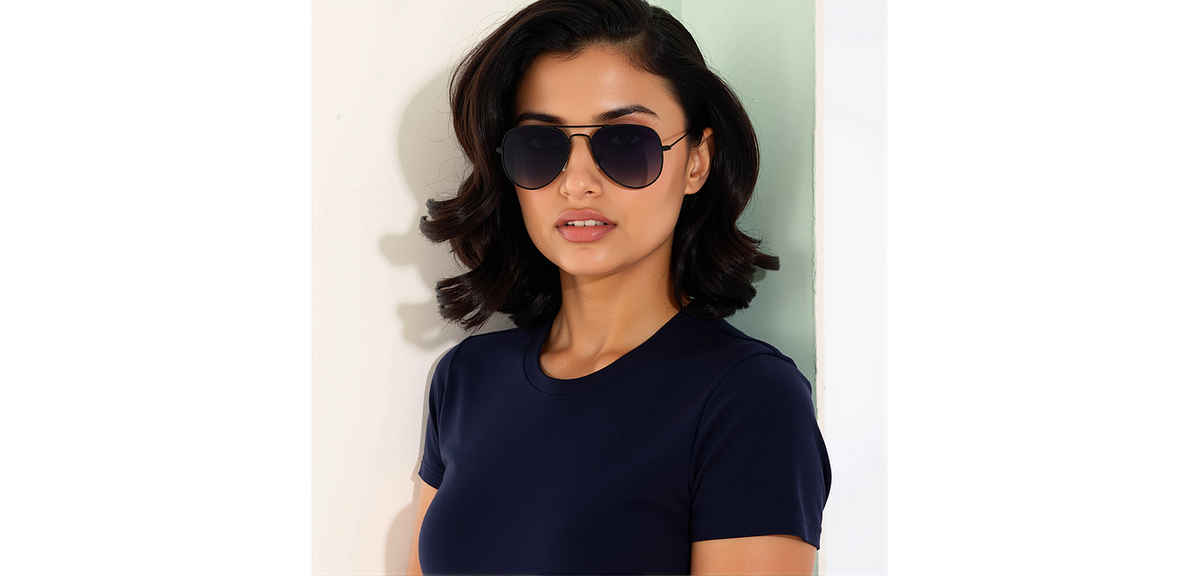 Grey Black Dark Gunmetal Full Rim Aviator Vincent Chase VC Sun Metal VC 5158 P Sunglasses