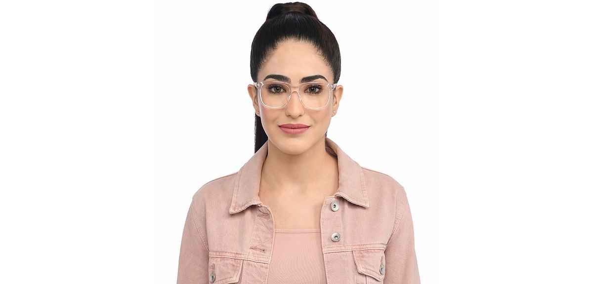 Lenskart Blu Blue Block Zero Power Screen Glasses | Full Rim | Square | White Transparent Pink