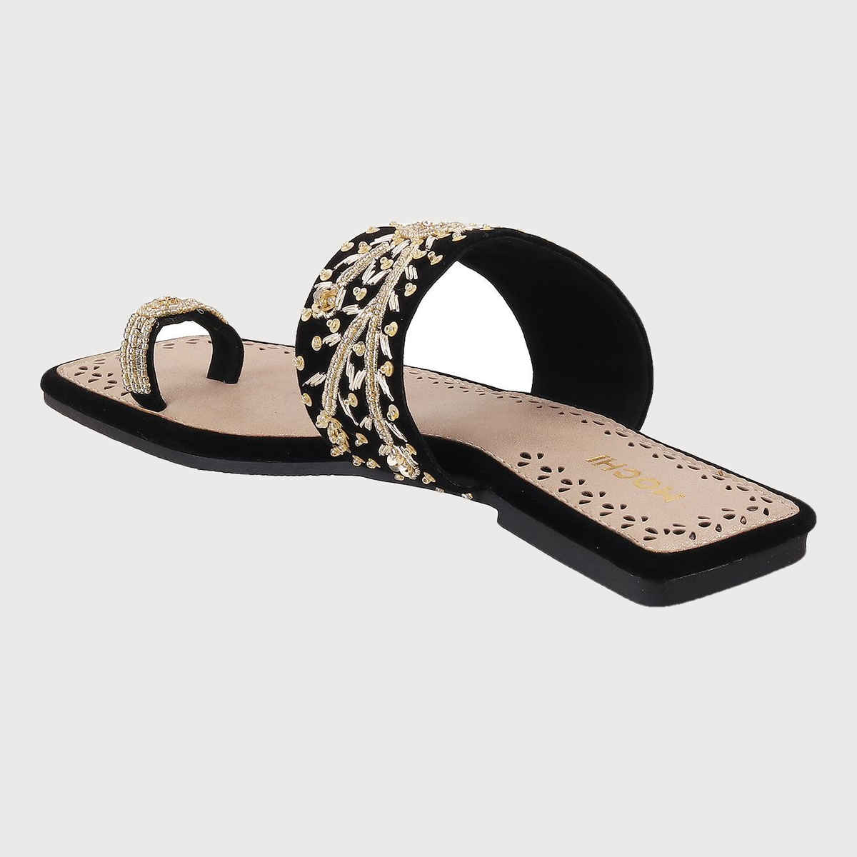 Mochi Women Black Color Slip On Ethnic | Size UK 5 | 35-790