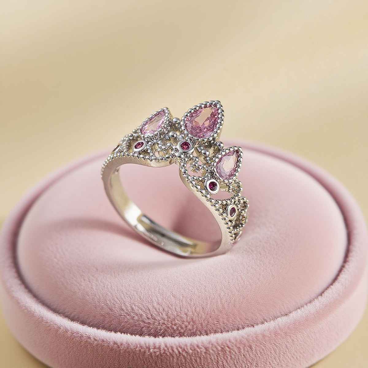 Lavie Women'S Chirpy Envelope Clutch  (1pc) & Beautynx Royal Pink Tiara Ring | Silver  (1pc) Combo