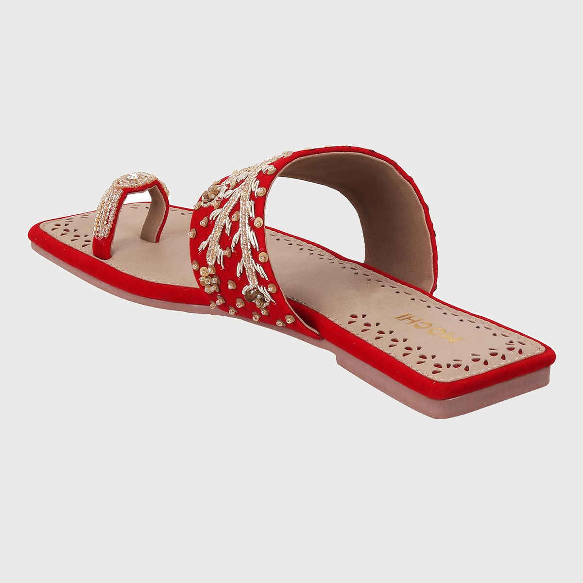 Mochi Women Red Color Slip On Ethnic | Size UK 8 | 35-790