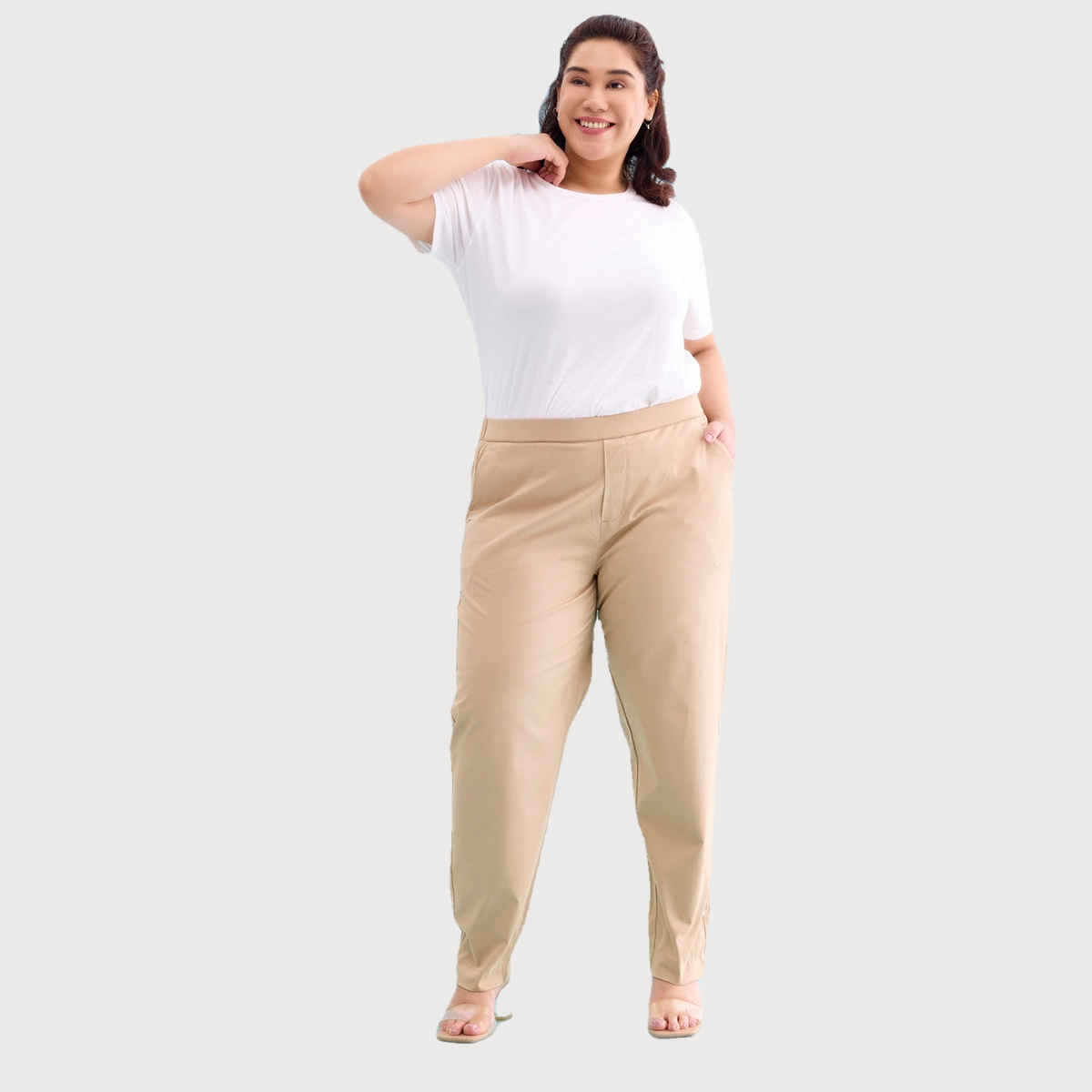 Go Colors Women's Trousers | LT08 | Light Beige - M