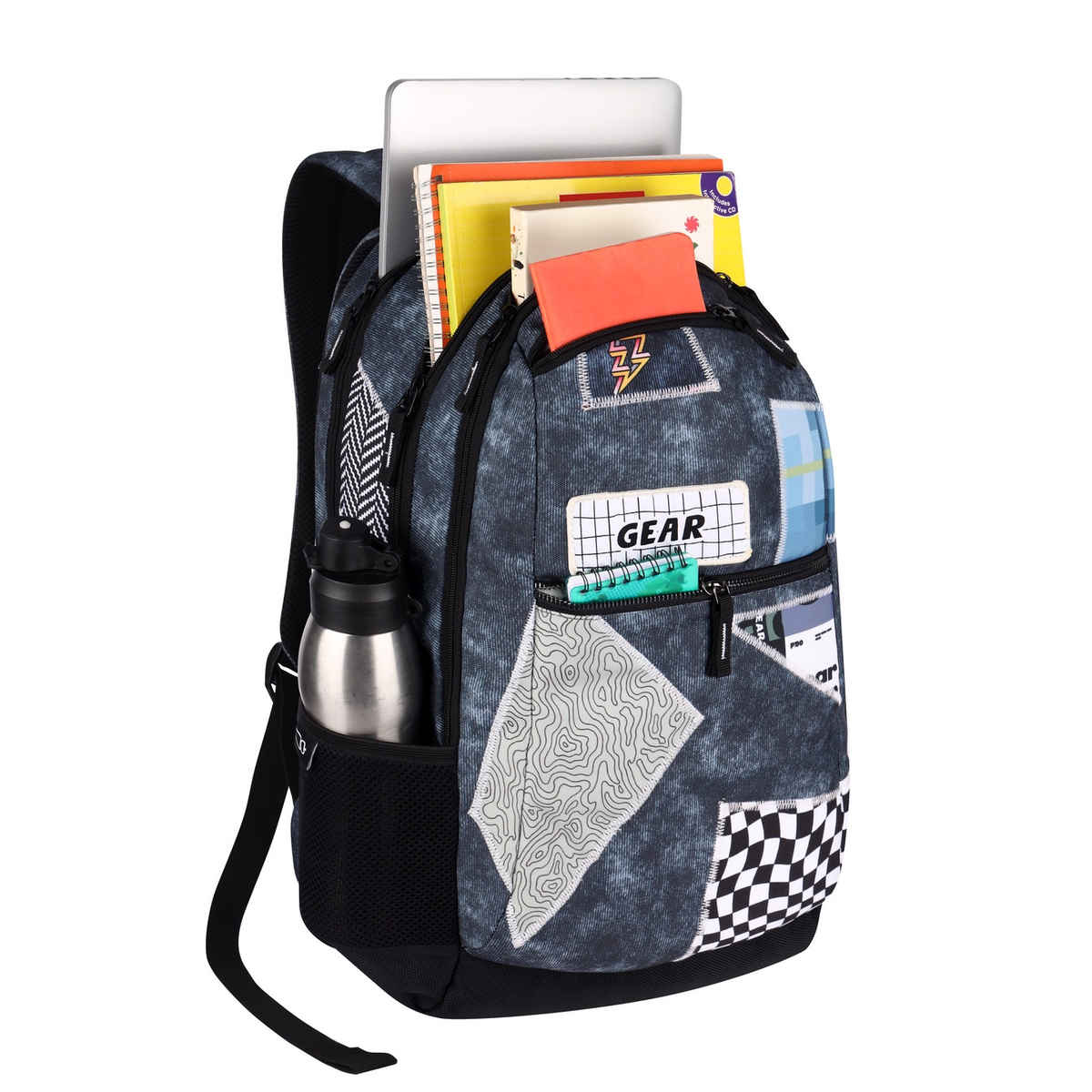Gear Unisex Polyester 34 L Backpack | Grey Black - 15.4 Inches