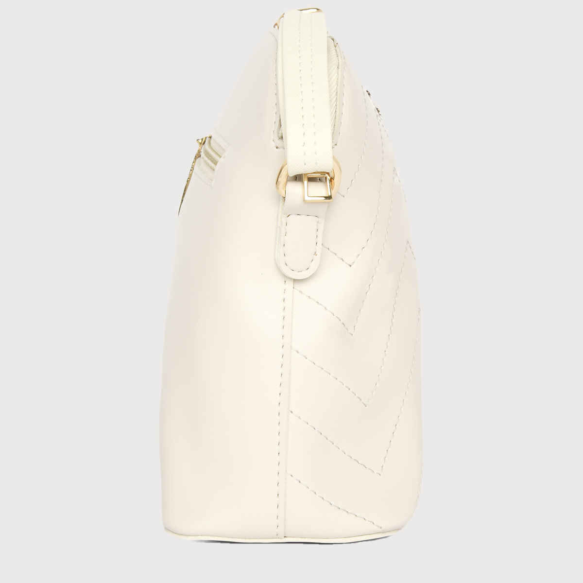 Lavie Women's Stich Miami Vertical Cross Body Sling Bag | Ladies Purse Handbag | Off White