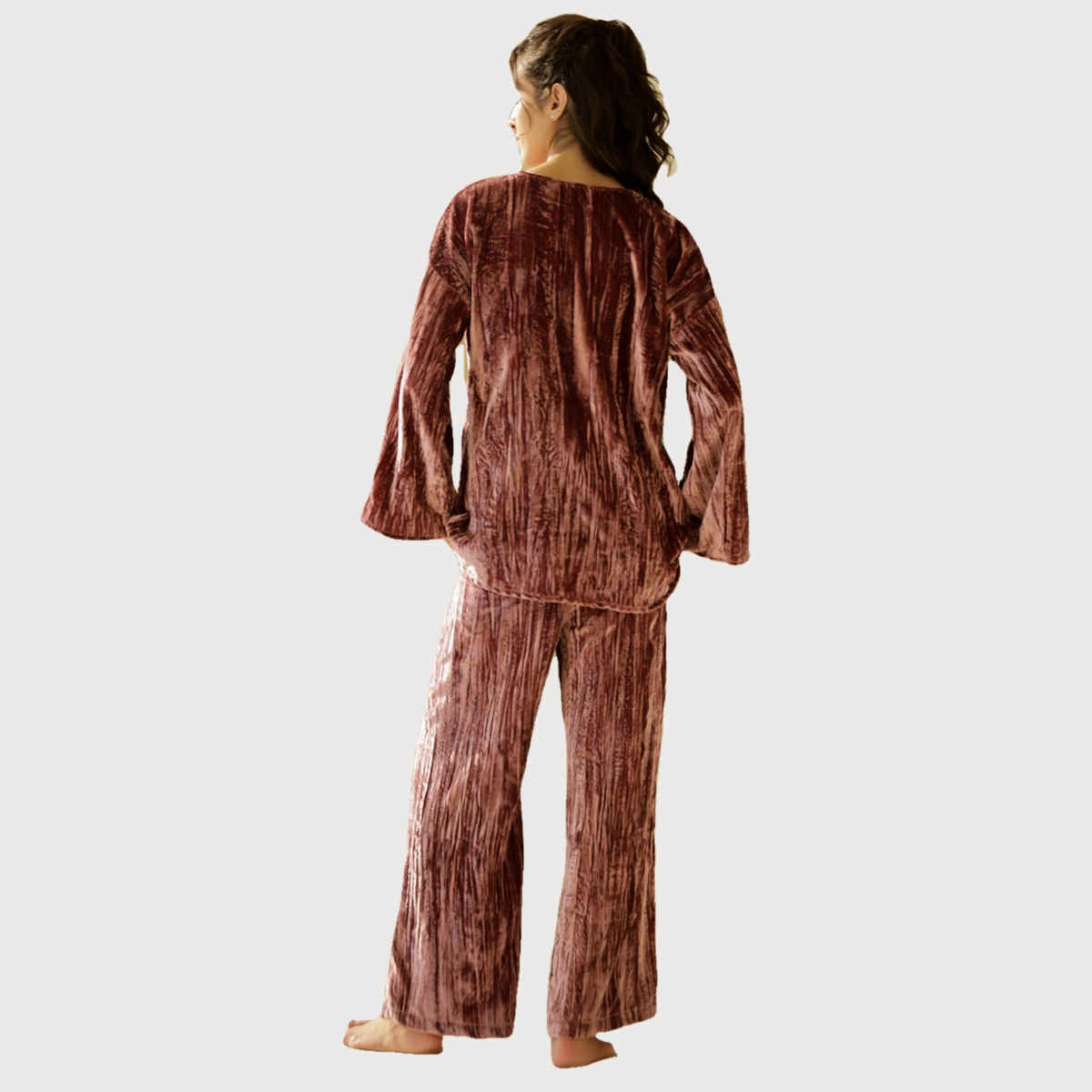 Sanskrutihomes Women Round Neck Pink Night Suit SE-NSP-681 | M
