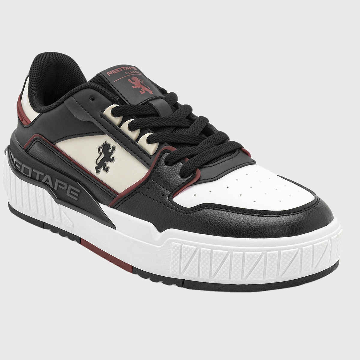 Red Tape Casual Sneaker Shoes For Men | Arch Support And Shock Absorption | Beige-Black | Size 7